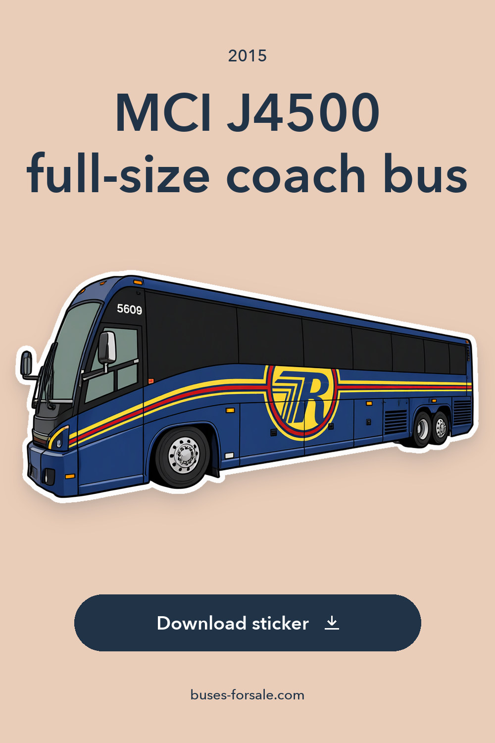2015 MCI J4500 full-size coach bus sticker preview